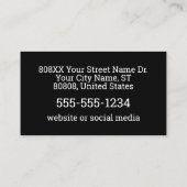 Carte De Visite Numéro photo de la Garde de sécurité professionnel (Dos)