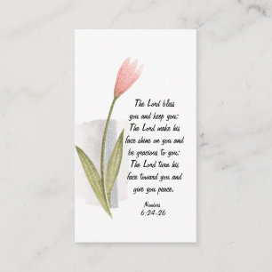 Carte De Visite Numéros 6:24-26 Le Seigneur vous bénisse et vous g