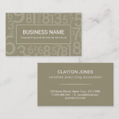 Carte De Visite Numéros de comptabilité couleur personnalisés Comp (Devant / Derrière)