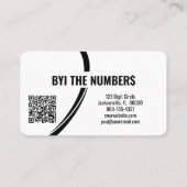 Carte De Visite Numéros de spirale gris blanc Photo personnalisée  (Dos)