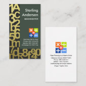 Carte De Visite Numéros d'or artistique (Devant / Derrière)