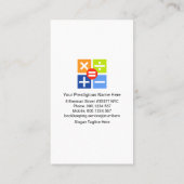 Carte De Visite Numéros d'or artistique (Dos)