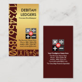 Carte De Visite Numéros d'or étonnants tenue de livres (Devant / Derrière)