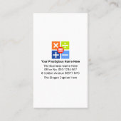 Carte De Visite Numéros financiers créatifs colorés (Dos)