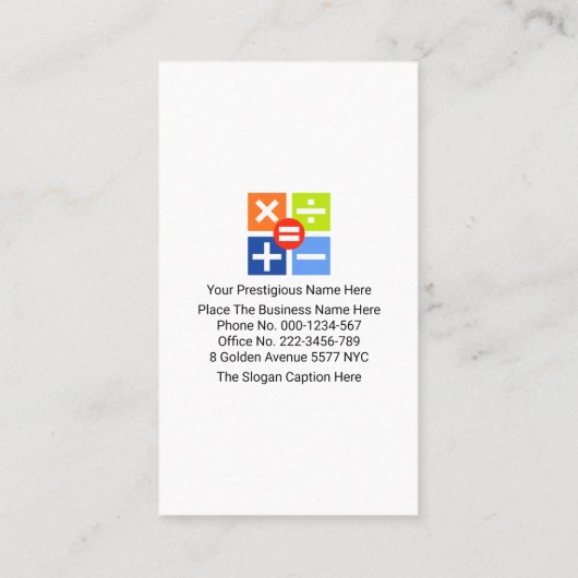 Carte De Visite Numéros financiers créatifs stylés (Dos)