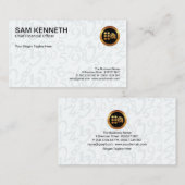 Carte De Visite Numéros flottants gris élégants (Devant / Derrière)