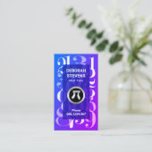 Carte De Visite Numéros mathématiques bleu luminescent Math Tutor (Debout devant)