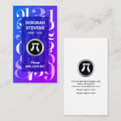 Carte De Visite Numéros mathématiques bleu luminescent Math Tutor (Devant / Derrière)