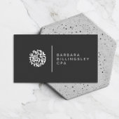 Carte De Visite Numéros modernes Logo comptable gris foncé