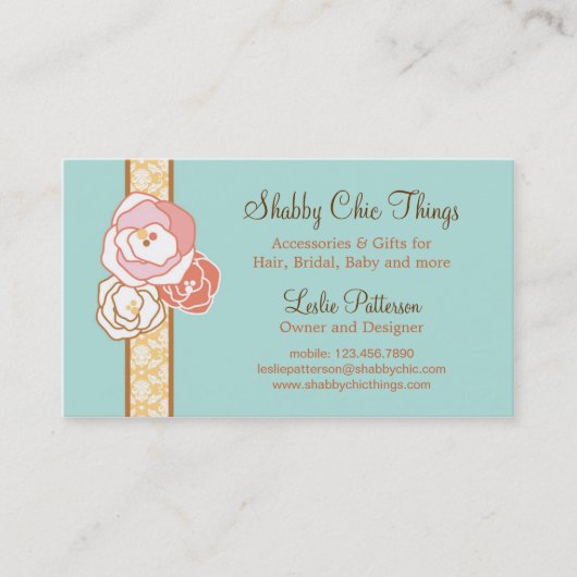 Carte de visite nuptiale élégant d'accessoires (Devant)