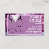 Carte De Visite Nurse Bear RN, LVN, LPN, Gardien (Dos)