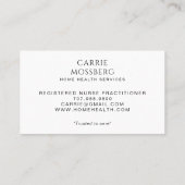 Carte De Visite Nurse Caregiver Boho Floral Stethoscope  (Dos)