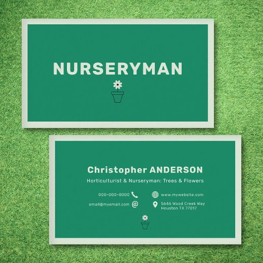 Carte De Visite Nurseryman - Minimalist