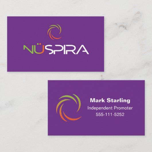 Carte de visite NuSpira (Devant / Derrière)