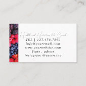 Carte De Visite Nutrition Thérapeute Santé et bien-être (Dos)