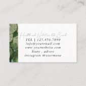 Carte De Visite Nutrition Thérapeute Santé et bien-être (Dos)