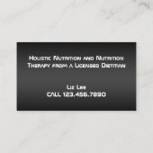 Carte De Visite Nutrition Trainer Dietitian Foodie (Dos)