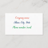 Carte De Visite Nutritionniste (Dos)