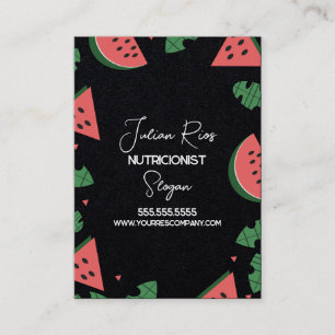 Carte De Visite Nutritionniste de la frontière de la pastèque Frui