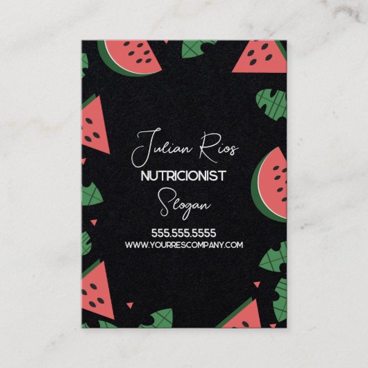 Carte De Visite Nutritionniste de la frontière de la pastèque Frui (Devant)