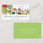 Carte De Visite Nutritionniste de l'eau et des fruits (Devant / Derrière)