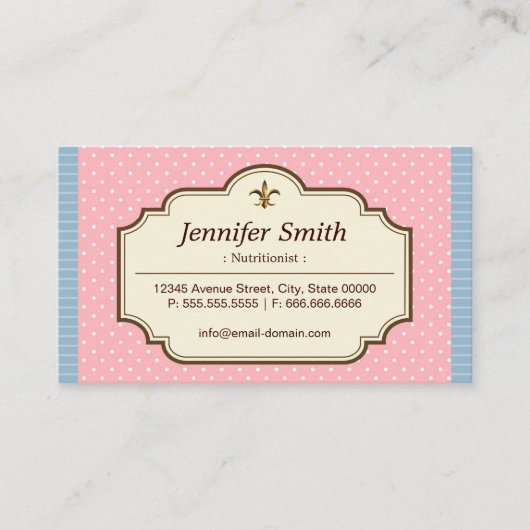 Carte De Visite Nutritionniste diététique - Pois mignon (Devant)