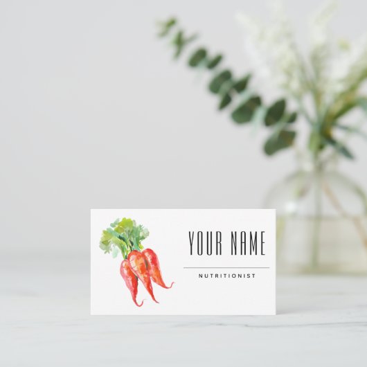 Carte De Visite Nutritionniste Diététiste Carottes simples d'aquar (Debout devant)