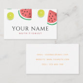 Carte De Visite Nutritionniste diététiste pastèque Lime Cute Fruit (Devant / Derrière)