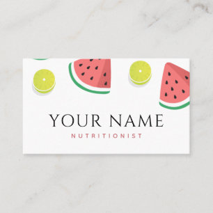Carte De Visite Nutritionniste diététiste pastèque Lime Cute Fruit