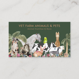 Carte De Visite Nutritionniste pour animaux bruns et verts