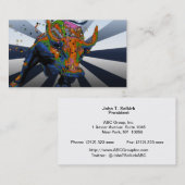 Carte De Visite NYC psychédélique : Taureau de remplissage de Wall (Devant / Derrière)