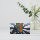 Carte De Visite NYC psychédélique : Taureau de remplissage de Wall (Debout devant)