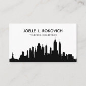 Carte De Visite NYC Skyline Silhouette Black & White Générique (Devant)