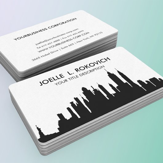 Carte De Visite NYC Skyline Silhouette Black & White Générique