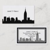 Carte De Visite NYC Skyline Silhouette, Empire State Bldg (Devant / Derrière)