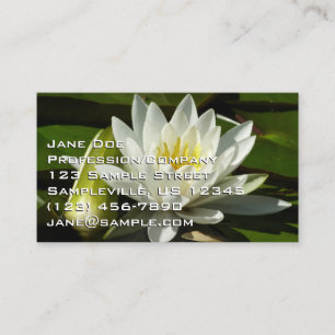 Carte De Visite Nymphéa blanc floral et bourgeon