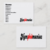 Carte De Visite Nymphomane (Devant / Derrière)