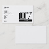 Carte De Visite O est pour le hautbois (Devant / Derrière)