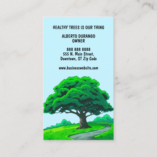 Carte De Visite Oak Tree Logo | Custom Tree Trimming Services (Dos)
