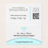 Carte De Visite OBGYN Turquoise moderne élégant avec code QR (Extérieur déplié)