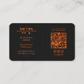 Carte De Visite Objectif de caméra de cinéaste Initial Orange Noir (Dos)