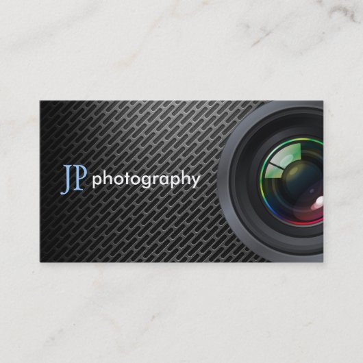 Carte De Visite Objectif de caméra professionnel de photographe (Devant)