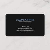 Carte De Visite Objectif de caméra professionnel de photographe (Dos)