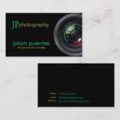 Carte De Visite Objectif de caméra professionnel de photographe (Devant / Derrière)