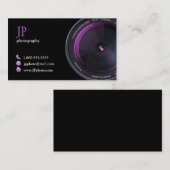 Carte De Visite Objectif de caméra professionnel de photographe (Devant / Derrière)