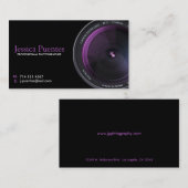 Carte De Visite Objectif de caméra professionnel de photographe (Devant / Derrière)