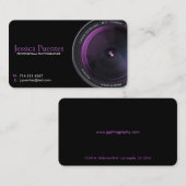 Carte De Visite Objectif de caméra professionnel de photographe (Devant / Derrière)
