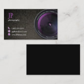 Carte De Visite Objectif de caméra professionnel de photographe de (Devant / Derrière)