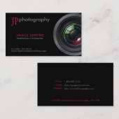 Carte De Visite Objectif de caméra rose et gris élégant de (Devant / Derrière)