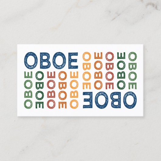 Carte De Visite Oboe coloré (Devant)